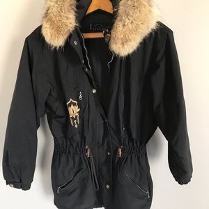 Bogner black and gold winter coat size small